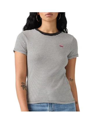 Lot de 2 T-shirts Blanc/Rayures Femme Levi's 2pack Essential 2