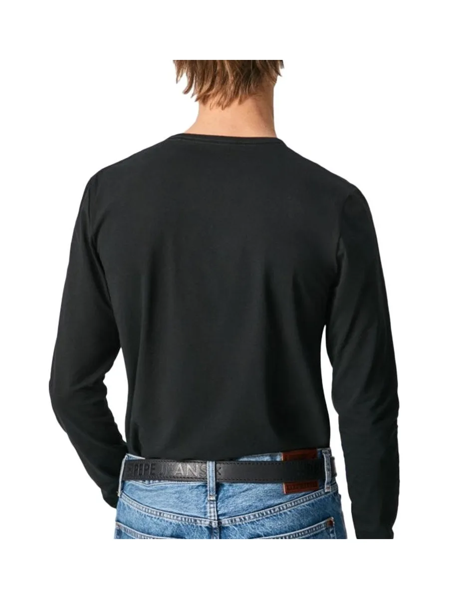 T-Shirt Manches Longues Noir Homme Pepe jeans Original Basic 2 3