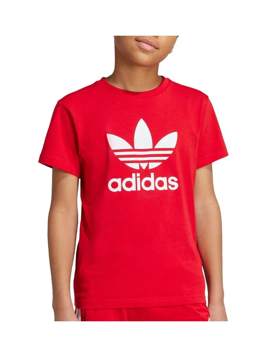 T-Shirt Rouge Mixte Adidas Trefoil 2