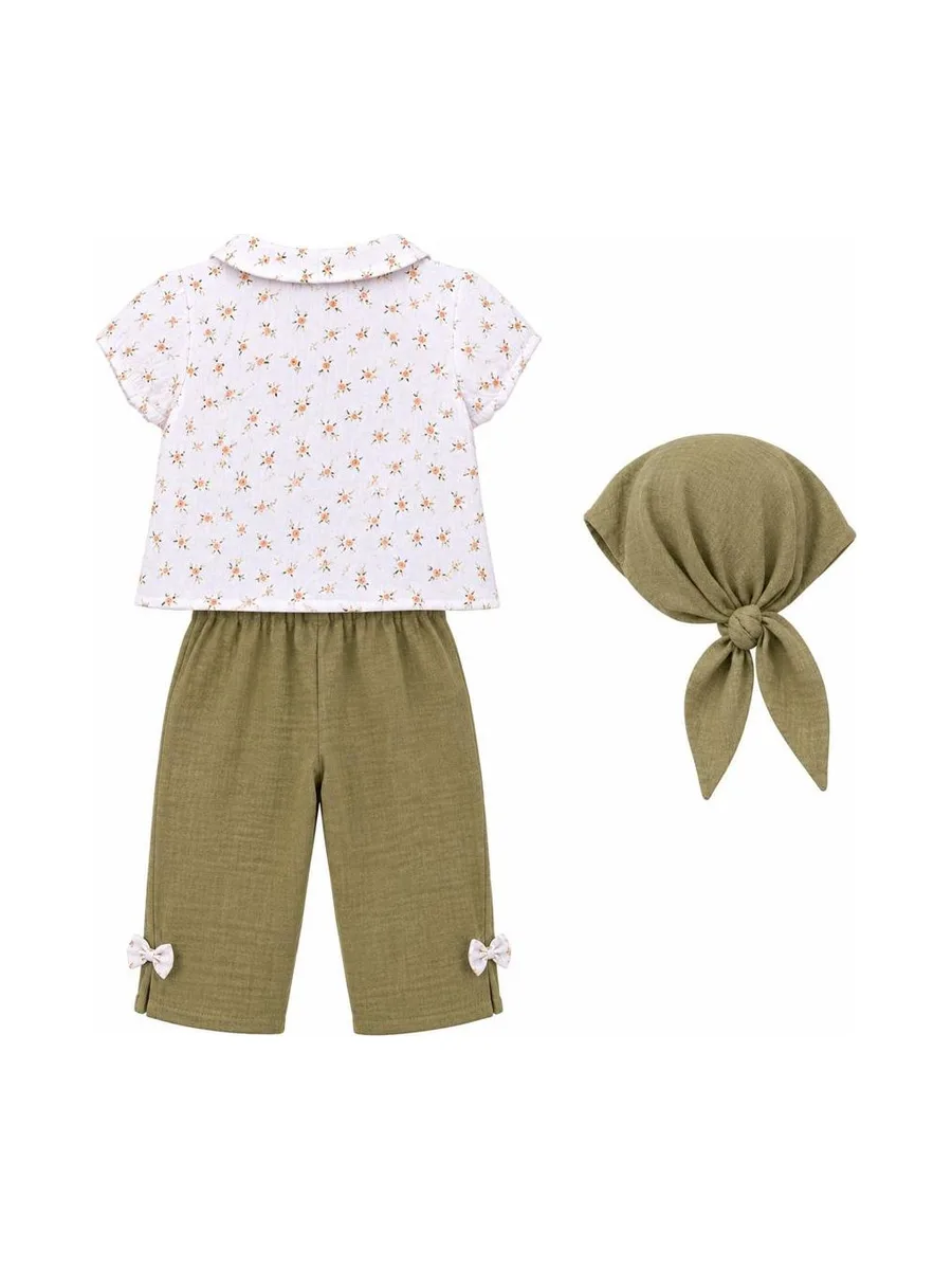 Ensemble Blanc/Kaki Fille P'tit Mome Iris 3