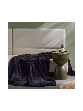 Plaid flanelle Noir Today Damier130x180 cm 2