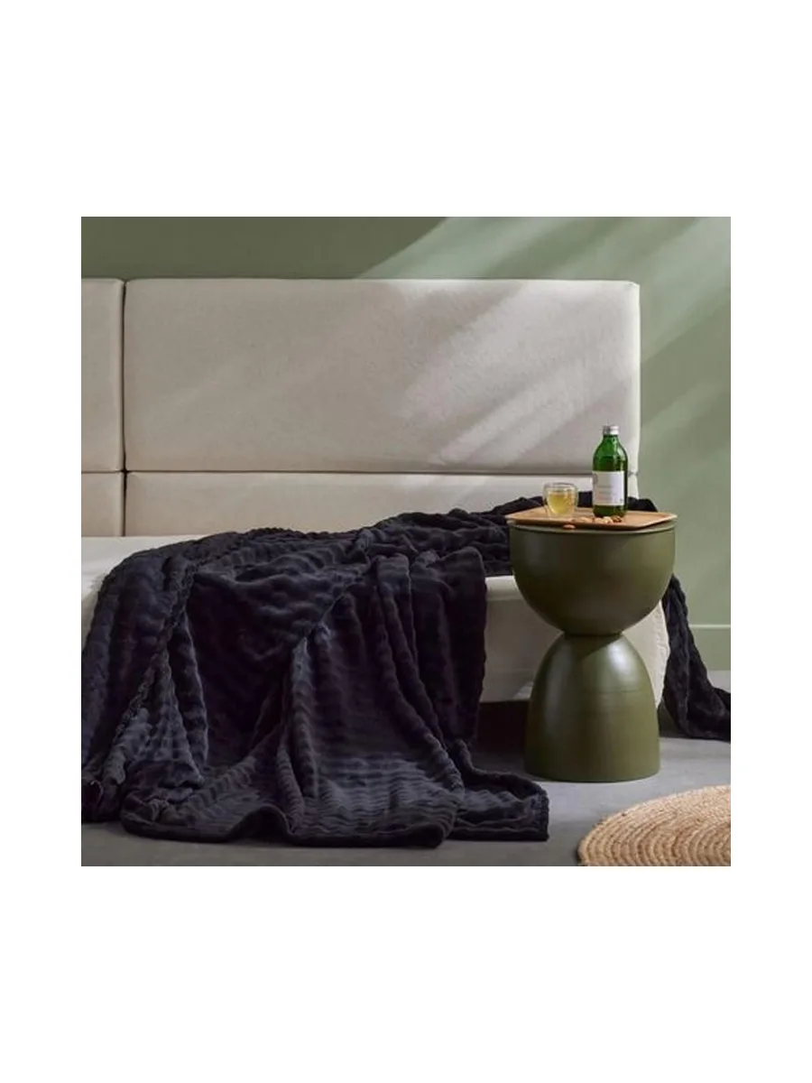 Plaid flanelle Noir Today Damier130x180 cm 3