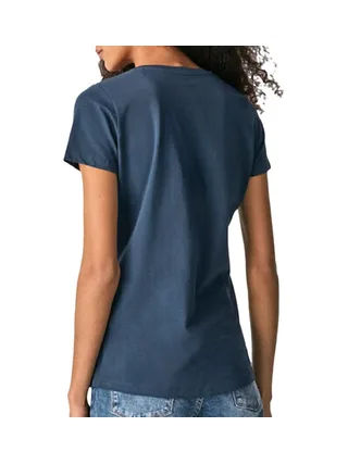 T-Shirt Gris/Bleu Femme Pepe jeans New Virginia 2