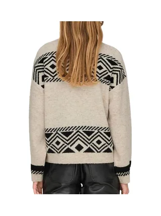 Pull Beige/Noir Femme Only Victoria 2