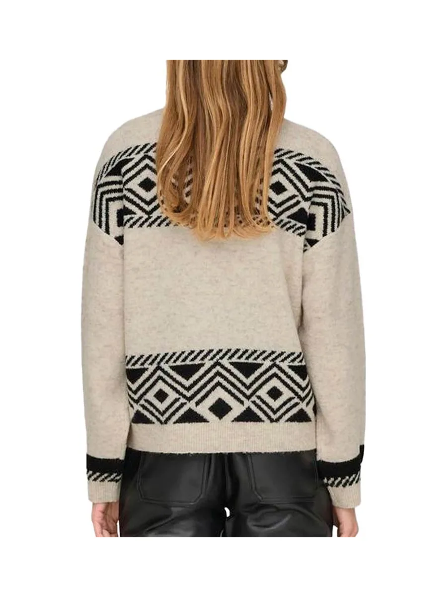 Pull Beige/Noir Femme Only Victoria 3