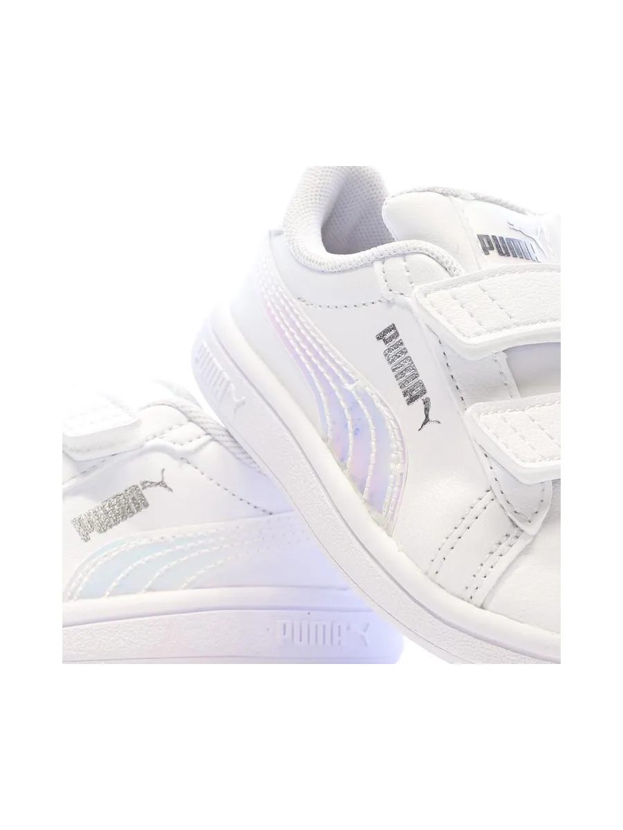 Baskets Blanches Fille Puma Smash 3.0 Holo 8