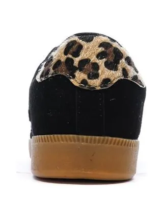 Baskets Noires/Léopard Femme Only Star 3