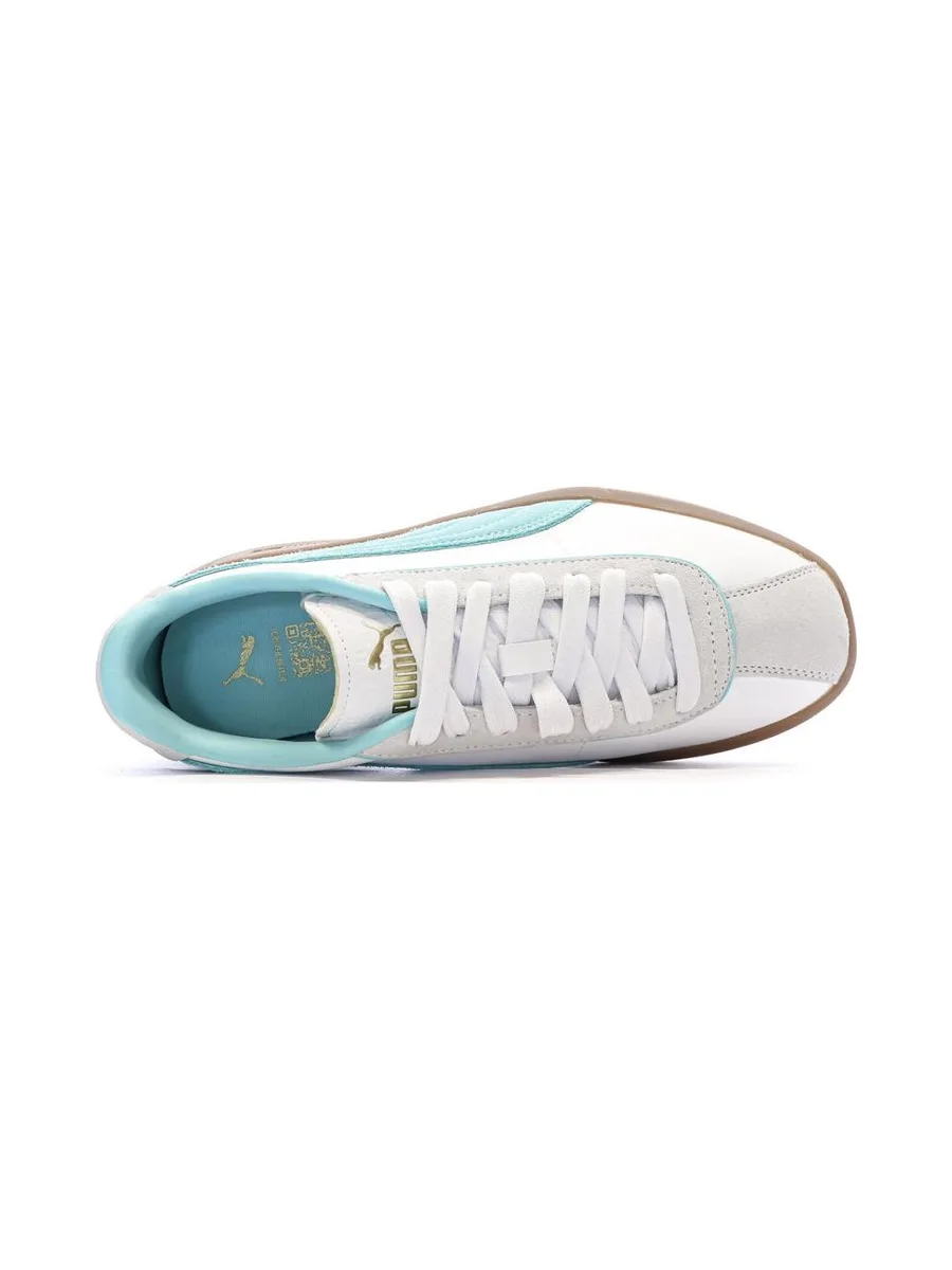 Baskets Blanches/Turquoise Femme Puma Club Klassika 5