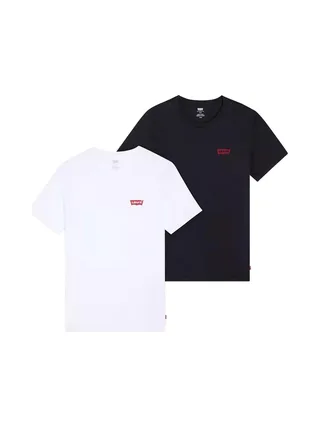 Lot de 2 T-shirts Blanc/Noir Homme Levi's Slim Fit 1