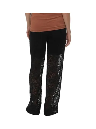 Pantalon en Dentelle Noir Femme Mamalicious Barbara 2