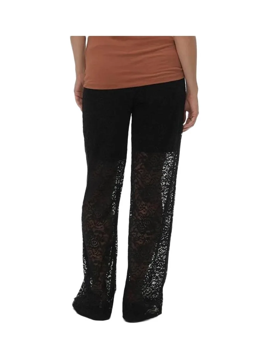 Pantalon en Dentelle Noir Femme Mamalicious Barbara 3
