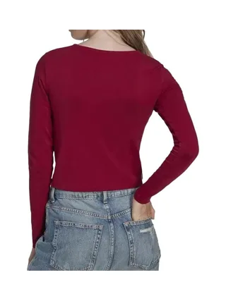 T-Shirt Manches Longues Bordeaux Femme Adidas Cut 2