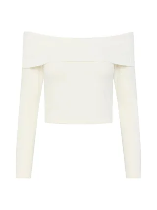 T-Shirt Manches Longues Blanc Femme Pieces Lenda 1