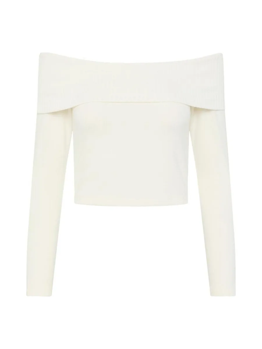 T-Shirt Manches Longues Blanc Femme Pieces Lenda 2