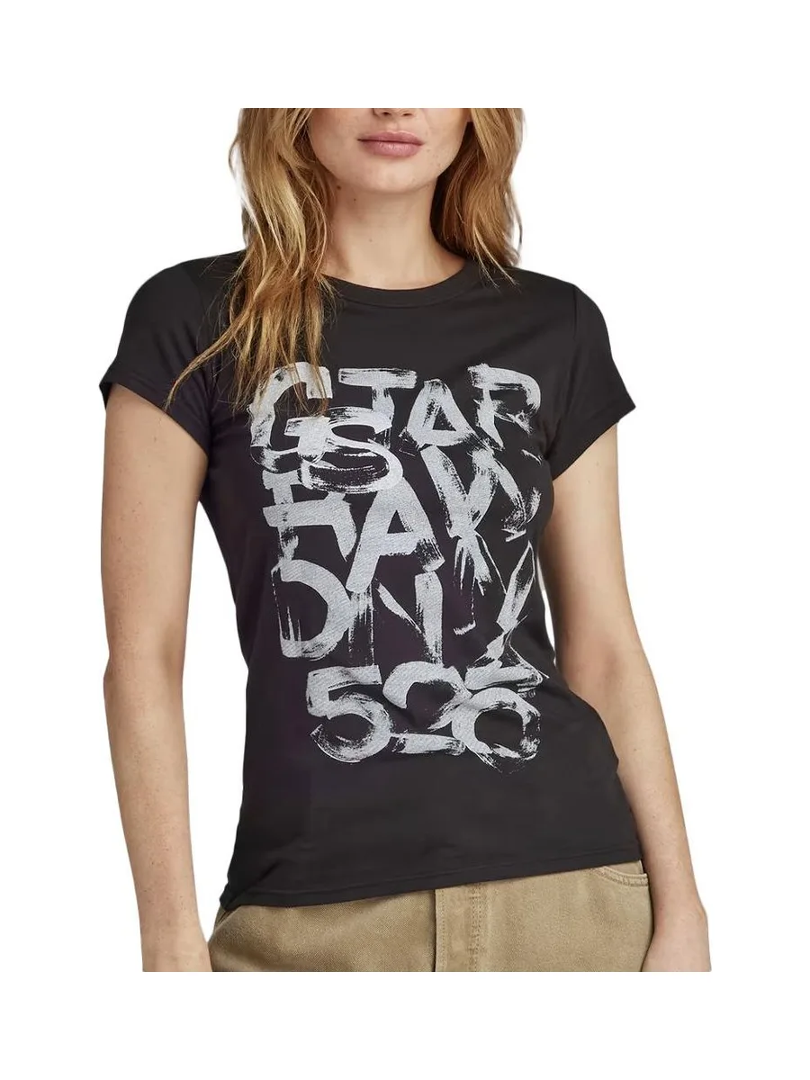 T-shirt Noir Femme G-Star Raw D24714 1