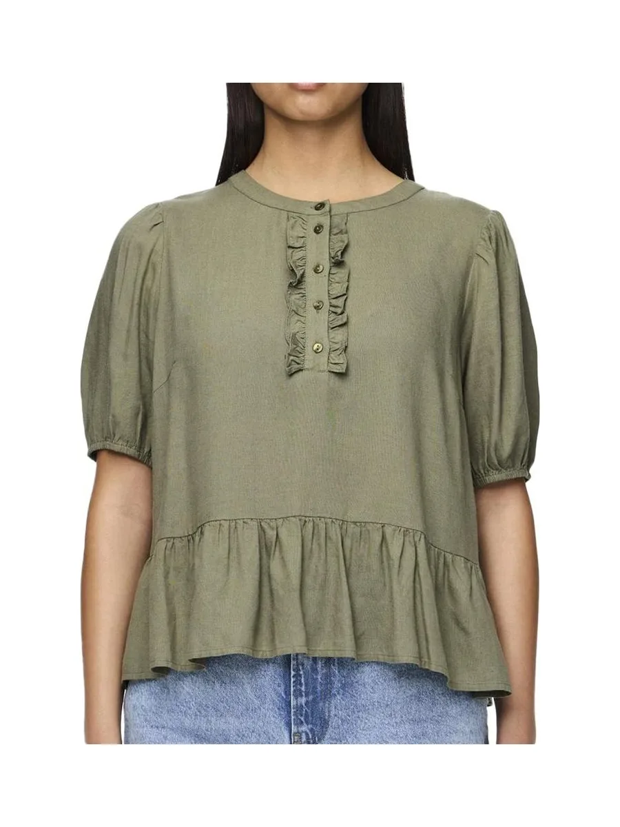 Blouse Kaki Femme Pieces Pia 2/4 1