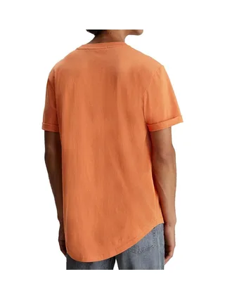 T-shirt Orange Homme Calvin Klein Jeans Badge Turn Up 2