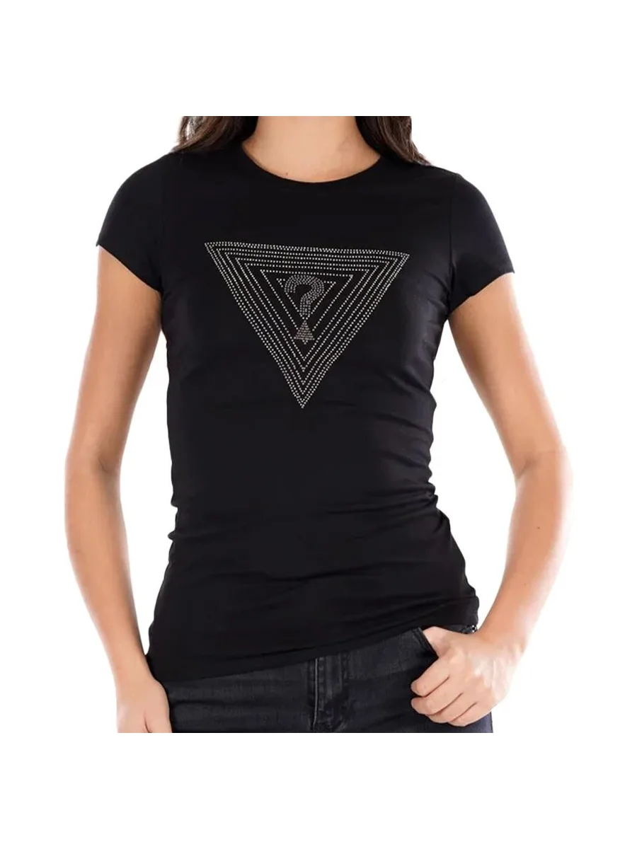 T-shirt Noir Femme Guess Maze 2