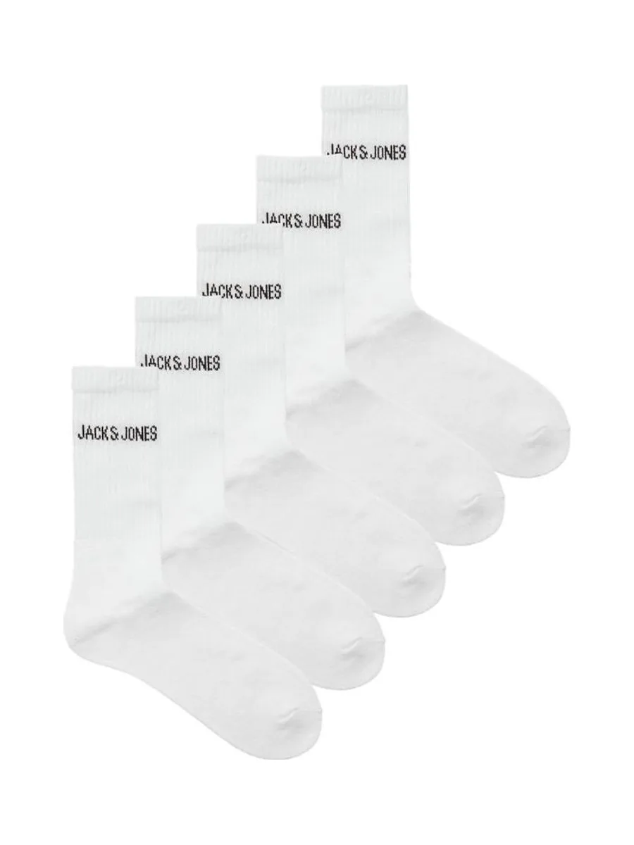 Lot de 5 Paires de Chaussettes Blanches Jack & Jones Jacregen 2