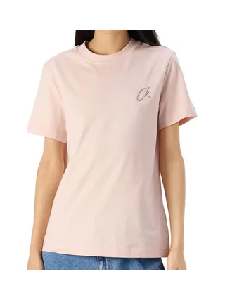 T-shirt Rose Femme Calvin Klein Jeans Embroidered 1