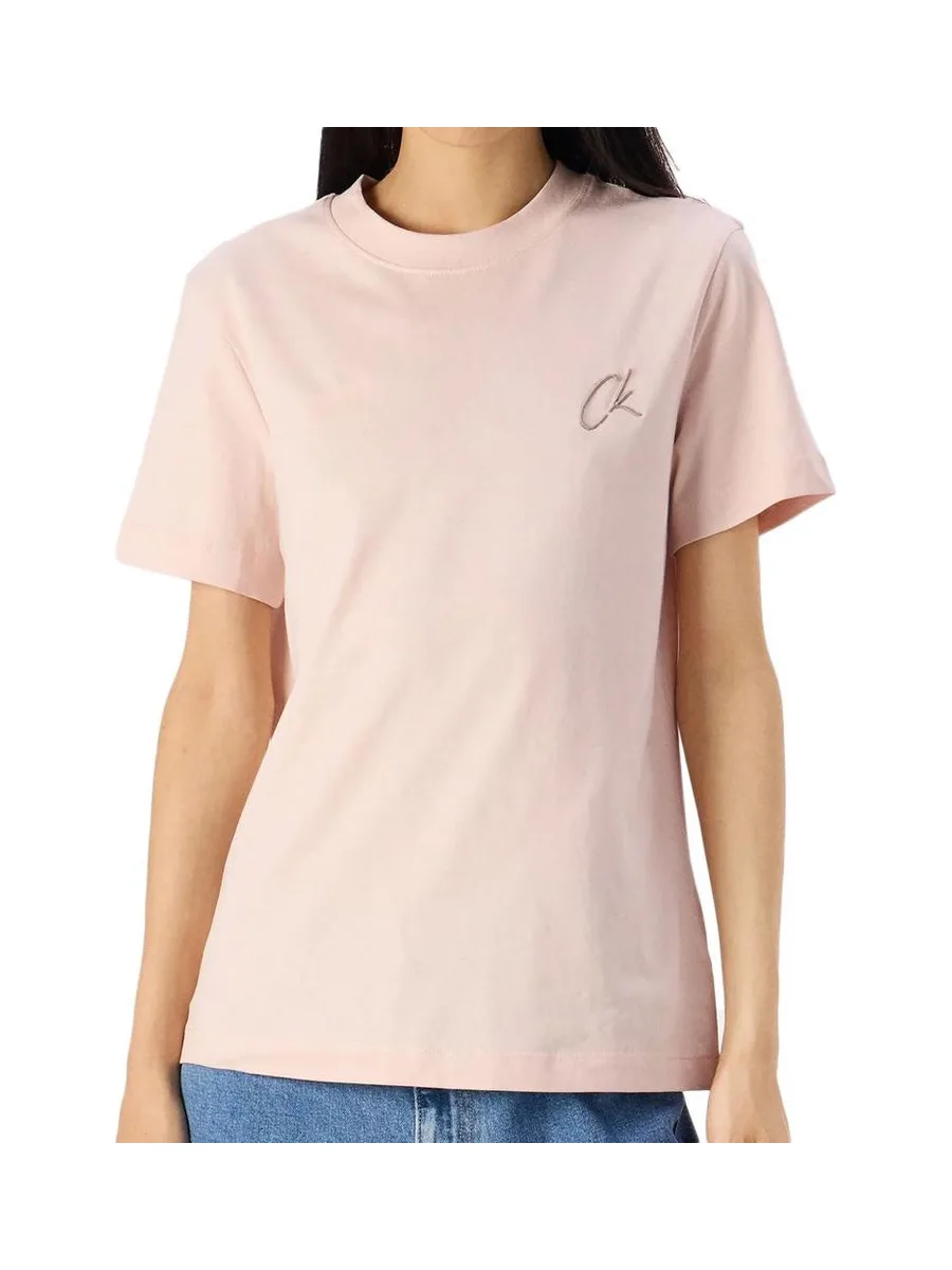 T-shirt Rose Femme Calvin Klein Jeans Embroidered 2