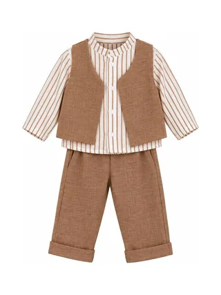 Ensemble Blanc/Camel Garçon P'tit Mome Lucas 1