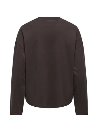 T-Shirt Manches Longues Marron Femme Only Happy1 2
