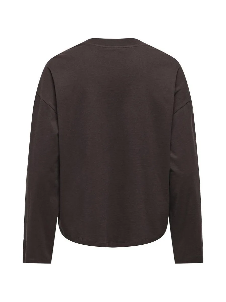 T-Shirt Manches Longues Marron Femme Only Happy1 3