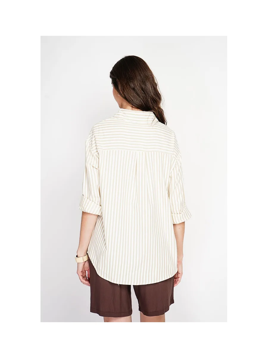Chemise longue coupe oversize Poche poitrine à manches longues à reyure 11