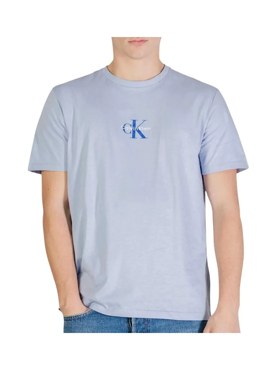 T-Shirt Bleu Homme Calvin Klein Jeans 30s Micro 2