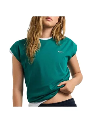 T-Shirt Vert Femme Pepe jeans Blooma 1