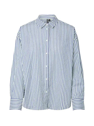Chemise Blanche/Bleu Femme Pieces Javier 1