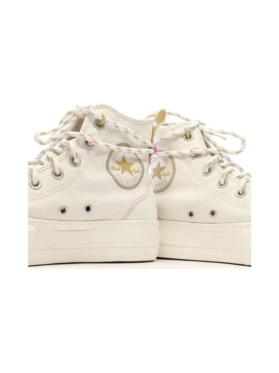 Baskets Ecru Femme Converse s All Star Lift Platform Jacquard 8