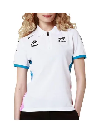 Polo Blanc/Turquoise Femme Kappa Adrew 1