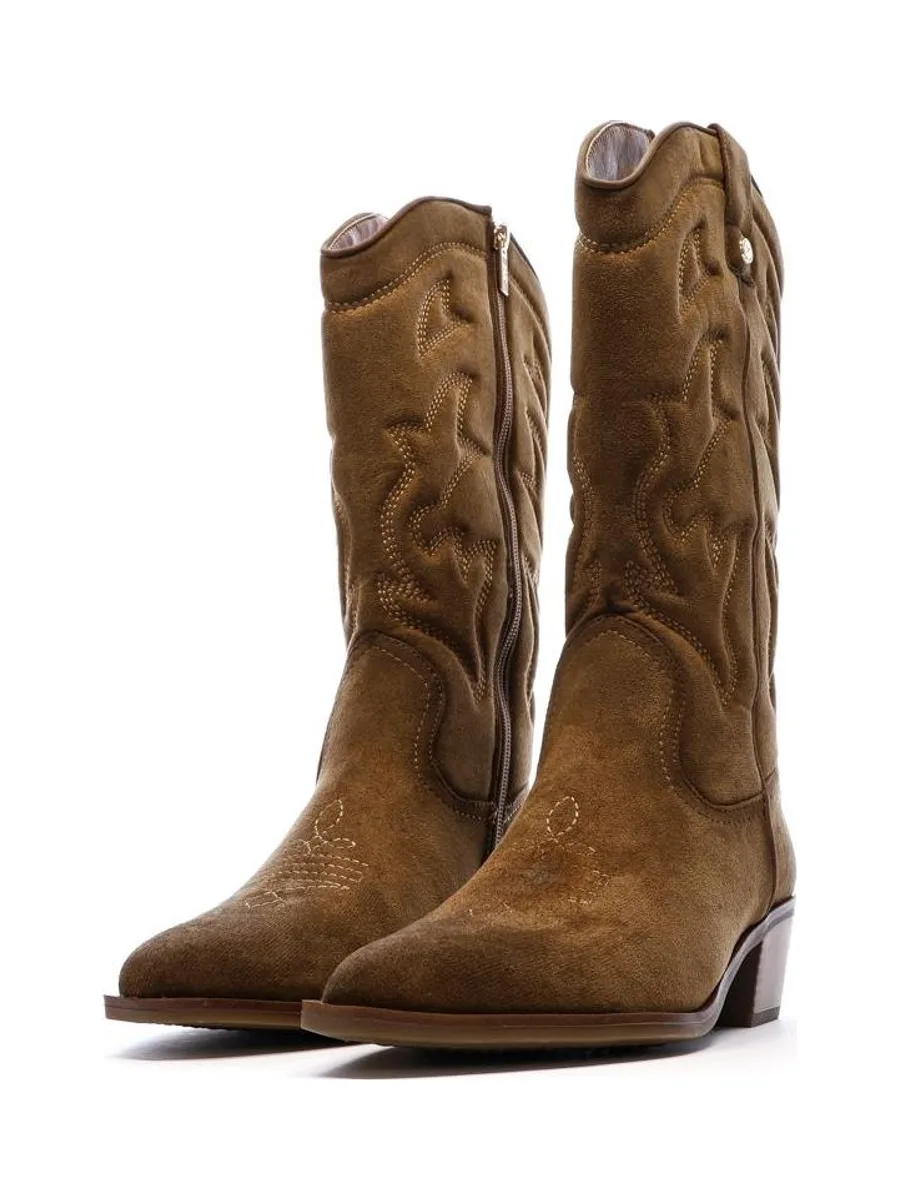 Santiags Hautes Camel Femme Xti 144308-CAM 6