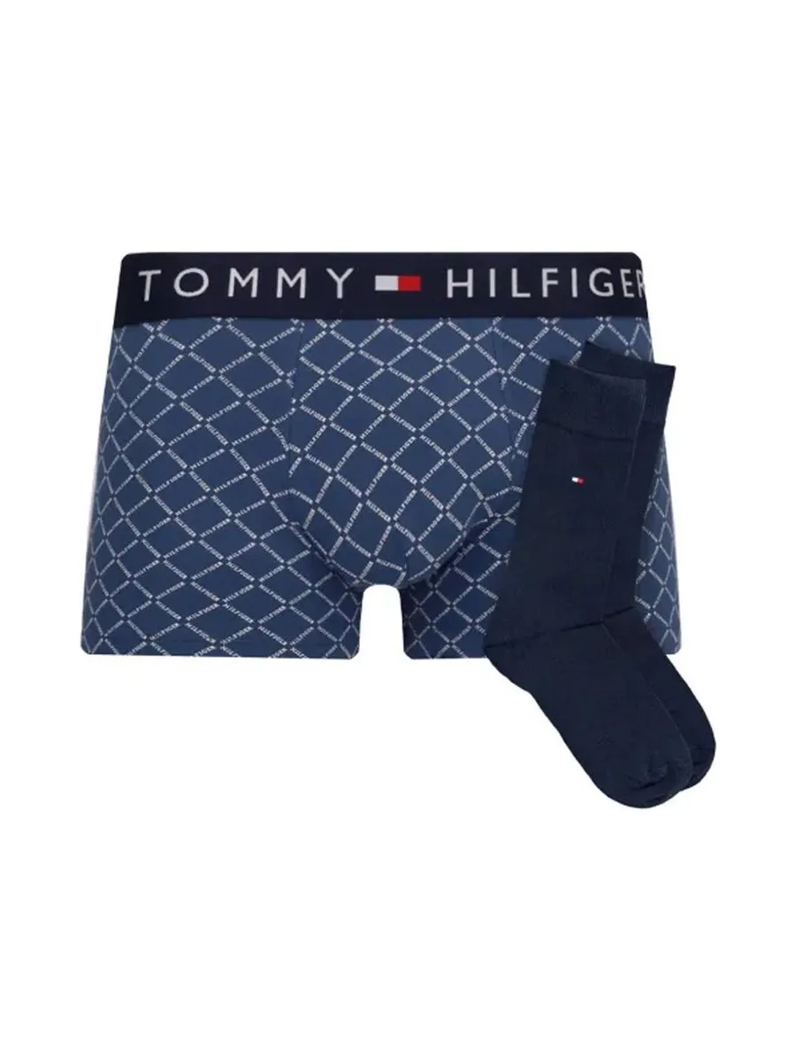 Coffret Boxer + Chaussettes Bleu Homme Tommy Hilfiger Trunk 2