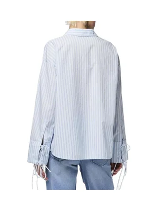 Chemise Bleu à rayures Femme Pieces Sage 2