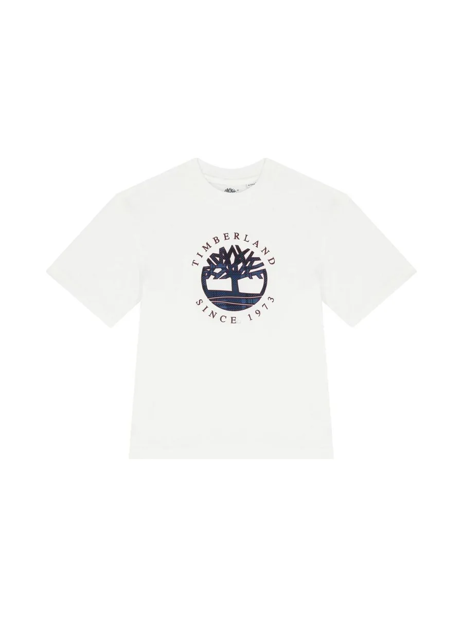 T-Shirt Blanc Garçon Timberland T60292 2