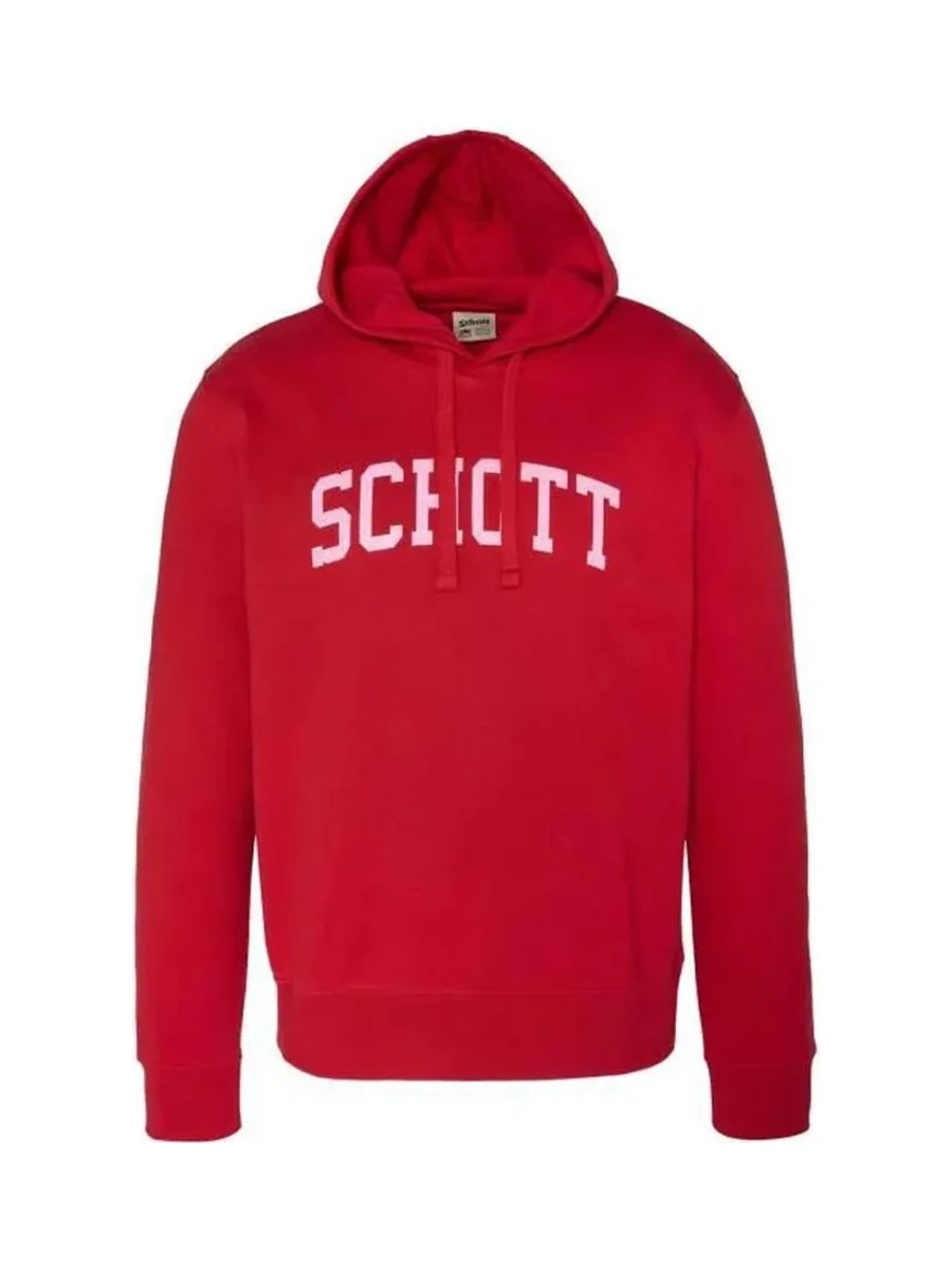 Sweat à capuche Rouge Homme Schott Logo 2