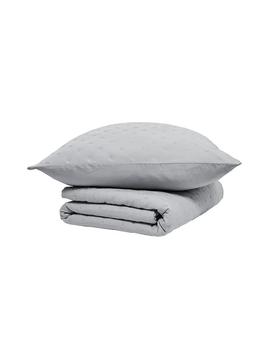 Couvre lit + 2 Taies d'oreiller Gris Today 260x240cm 3
