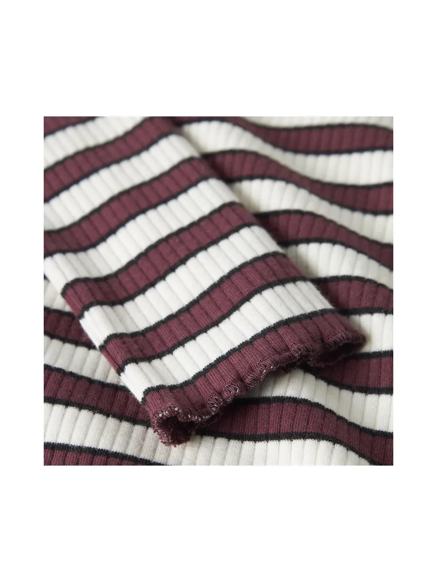 T-Shirt Bordeaux/Blanc Fille Name i Tala 4