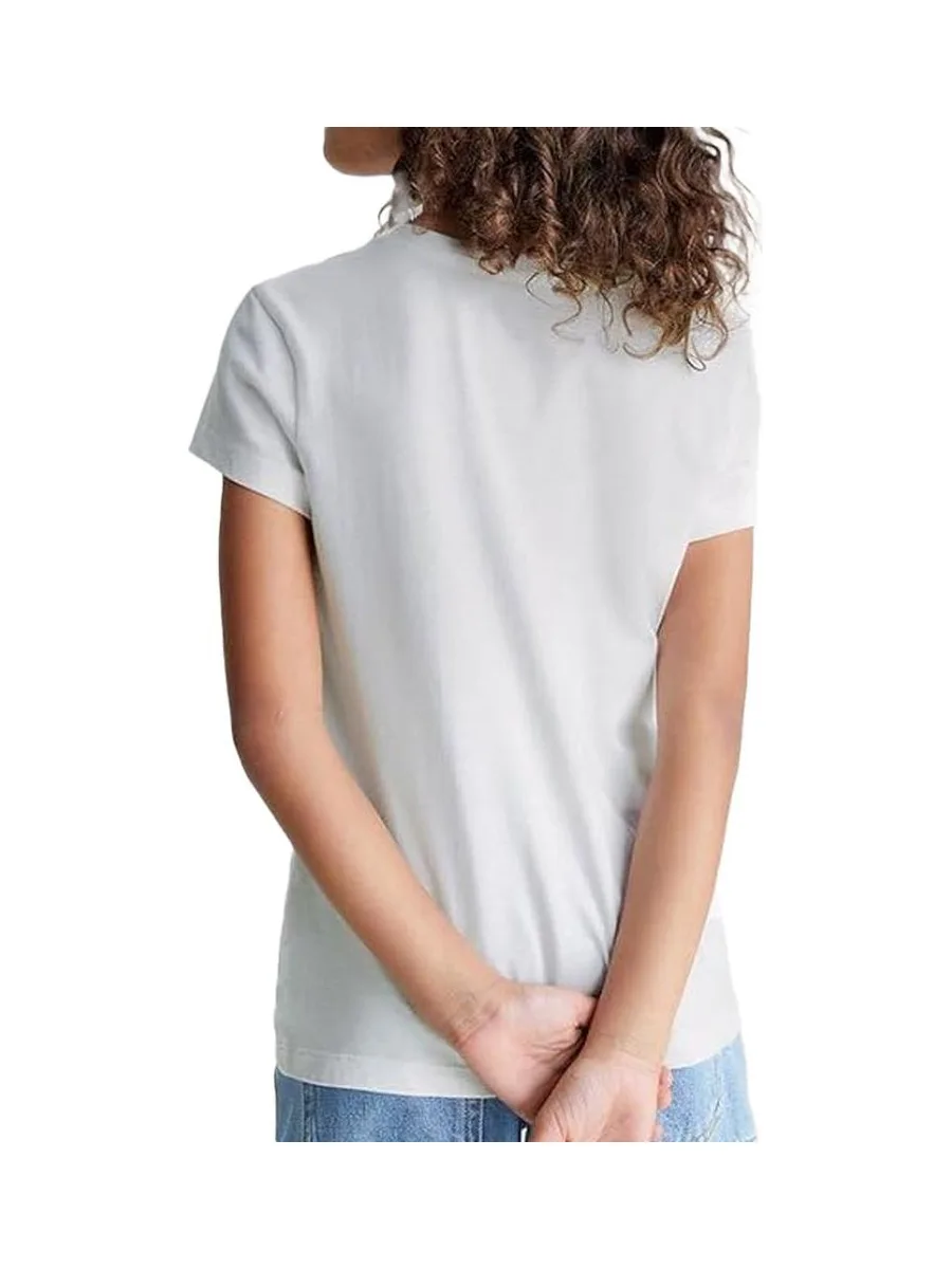 T-Shirt Blanc Fille Calvin Klein Jeans Micro 3
