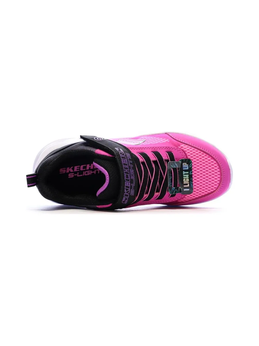 Baskets Roses/Noires Fille Skechers Sola Glow01 5