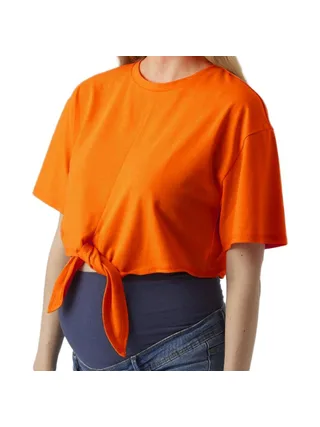 T-Shirt Orange Mamalicious Lkay Cropped 1