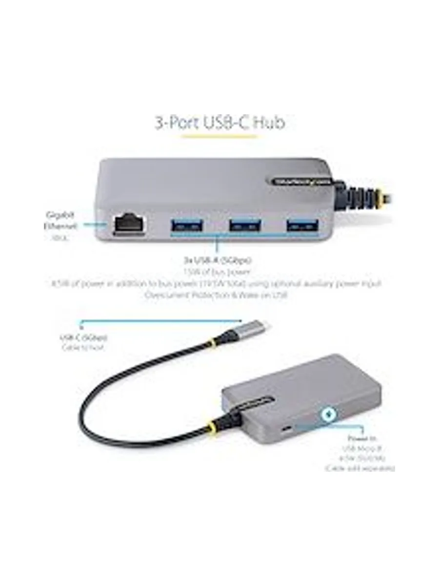 3-Port USB-C Hub w/GbE Ethernet Adapter 7