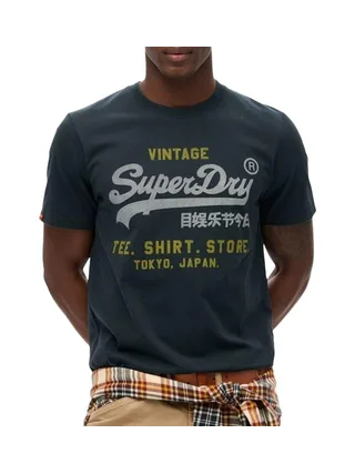 T-shirt Marine Homme Superdry Vl Heritage Relaxed 1