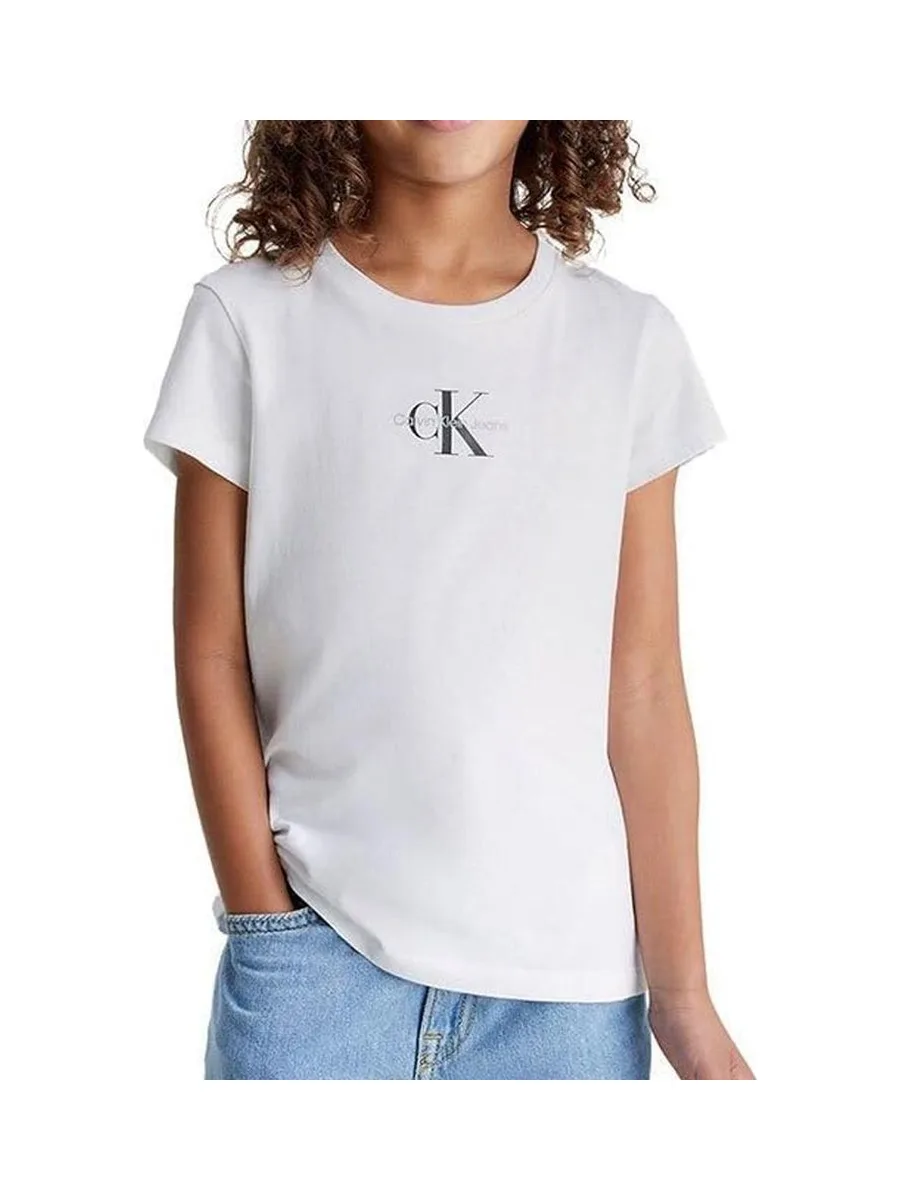 T-Shirt Blanc Fille Calvin Klein Jeans Micro 2