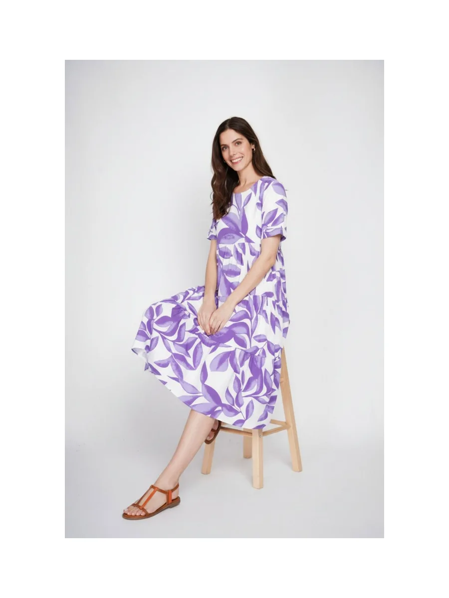 Robe longue coupe babydoll imprimé 7