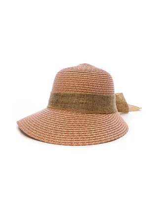 Chapeau de soleil en paille rose Via Lorenzo Pan Coupe Ocean 1