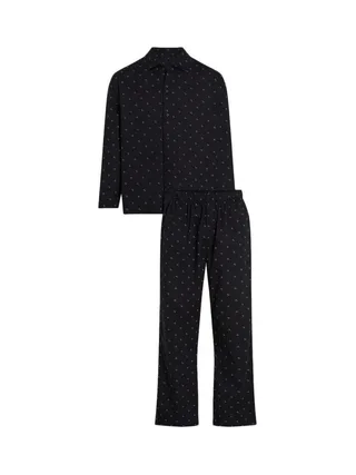 Ensembles de Pyjama Noir Homme Calvin Klein Button Down 1